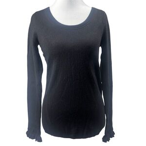 Ann Taylor Classic Black Round Neck Long Sleeve Sweater Size S Classiccore Retro